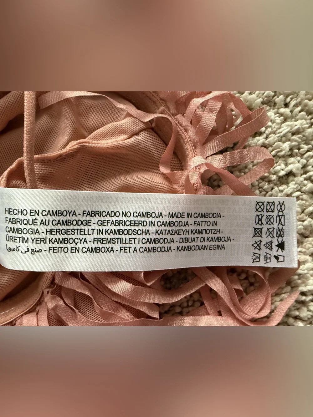 NWOT Zara Rose Fringe Spaghetti-Strap Crop Top - Picture 5 of 6